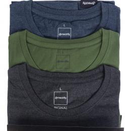 Trička Meatfly Basic Multipack 2022 Charcoal Heather/Olive/Navy Heather