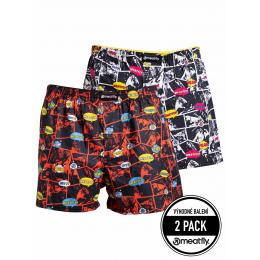 trenýrky Meatfly Agostino Boxershorts 2024 Red/Black Comics