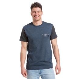 pánské triko Meatfly Pitstop 2022 Navy Heather/Charcoal Heather