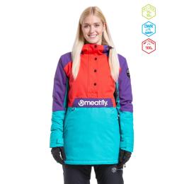 dámská zimní bunda na lyže/snowboard Meatfly Aiko Jacket 2022 Turquoise/Ferrari Red